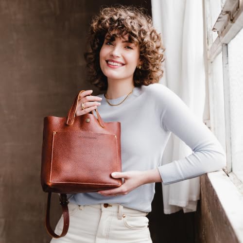 Portland Leather Goods Mini Snap Crossbody Tote Bag for Women – Handmade, Snap Closure, Durable & Unlined – Outside Pocket | Snap, Handmade, Snap Closure, Durable, Unlined, Outside Pocket - Image 9