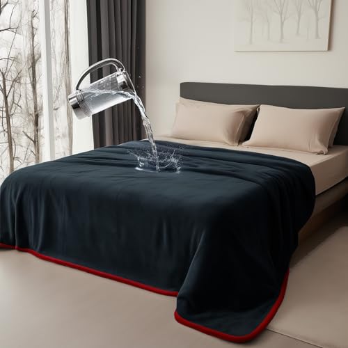 Queen Size Waterproof Blanket – Stain-Proof, Spill-Proof Flannel Blanket for Bed, Couch, Kids & Pets Protection, Reversible Splash-Proof Design (Passion Red & Midnight Black, 80x90) Bedding Aid by Bedding Aid - Image 7