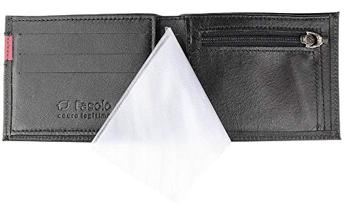 Carteira em Couro Masculina, Fasolo, Preto