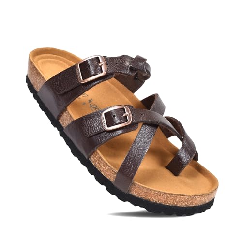 Image of AEROTHOTIC Recovery Slides for Women Cork Footbed Adjustable Straps Sandals