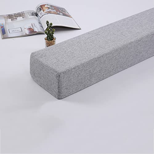 Miaogoo Almohada de cabecero para cama individual/doble/queen, relleno de espacio de cama rectangular largo, funda desmontable, puente de cama, cómodo conector de colchón (150 x 10 x 20 cm, gris