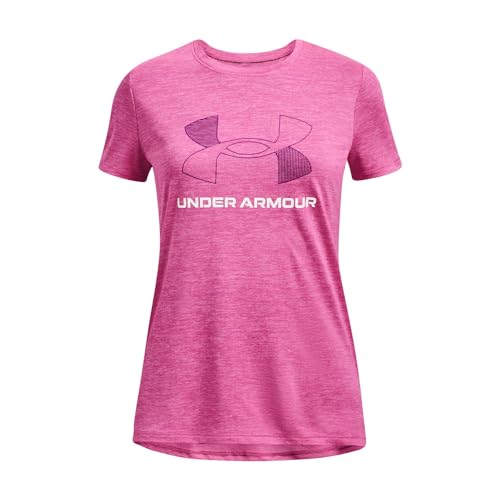 T-shirt Under Armour Girls Tech rose idéal pour l'école et les entraînements de gym