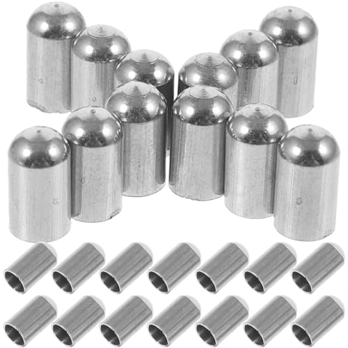 Beatifufu Stainless Steel Snake Head Rope Cap 30pcs Rope End Snap for DIY Jewelry Functional Cord End Connector Elegant Metal Accessory