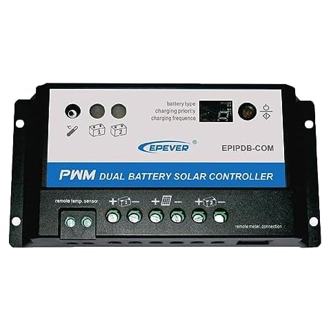 EPEVER EPIPDB-COM Series Dual Battery Solar Charge Controller 20A 12V/24V Auto Work for RVs Caravans and Boats etc Duo Battery Solar Charging System Cover