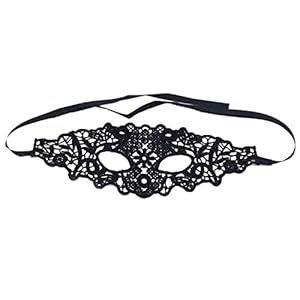 Dames Bloemen Kant Oog Masker Hollow Kostuum (Color : Black)