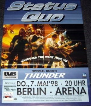 Affiche Status Quo Whatever Tour 1998 idée cadeau poster rock pour collectionneur