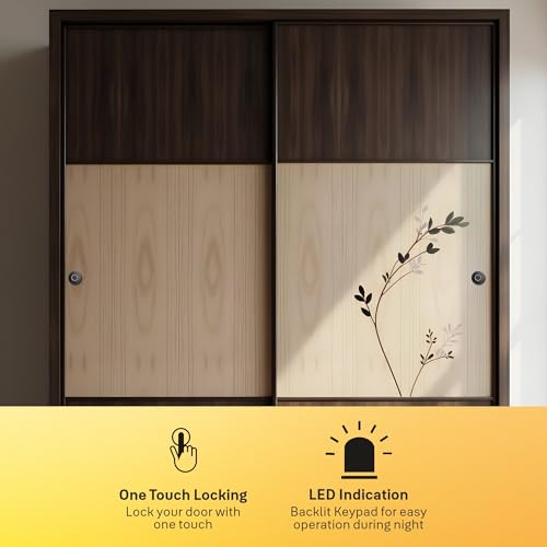 Image of Yale YLDRPSL BL Biometric Wardrobe Lock| Fingerprint Smart Cabinet Lock with Auto Lock |USB Emergency Access| 20 User Memory, Zinc Alloy, for Wardrobe /Drawer (Black)