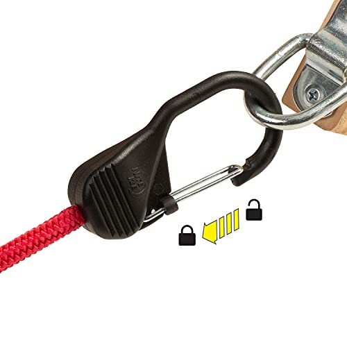 Nite Ize BSL24-10-R3 SlideLock, Premium Tie-Down with Slide-to-Lock Steel Carabiner, 24 Inches, Red Bungee Cord - Image 3