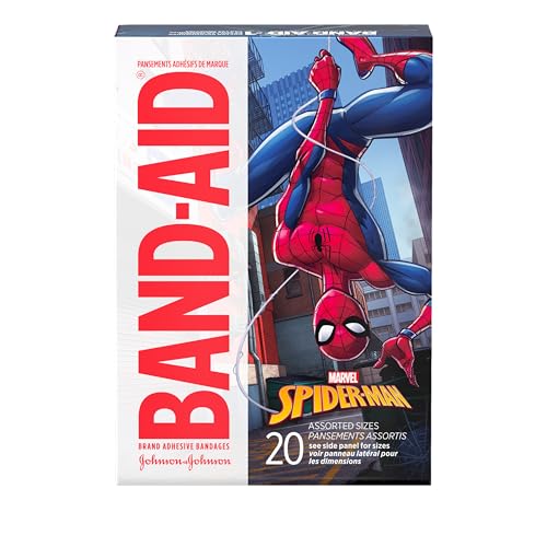 Image of Bundle of BAND-AID Brand Adhesive Bandages, Marvel Spider-Man, Assorted Sizes 20 ct and BAND-AID Brand Adhesive Bandages for Kids, Marvel Avengers, Assorted, 20 ct