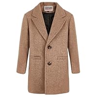 WULFUL Boys Wool Coat Single Breasted Trench Coat Winter Pea Coat