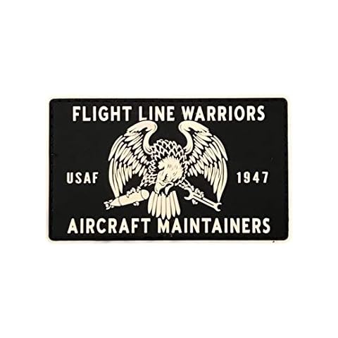 BUNKER 27 U.S. Air Force Aircraft Maintainer Patch, Flight Line Warriors PVC, Velcro Backing Cover