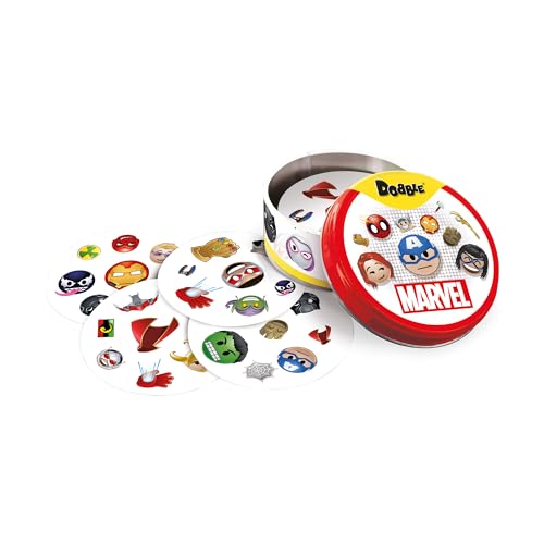 Galápagos, Dobble: Marvel Emoji, Jogo de Cartas para Família, 2 a 8 jogadores, 15minutos por partida