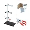 QWORK Laboratory Grade Metalware Set, Lab Support Stand Set with Iron Clamp Holder, Flask Clamp, and Condenser Stand