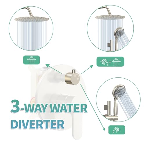 image for SR SUN RISE 12 Inch Rain Shower System, High Pressure Shower Heads and