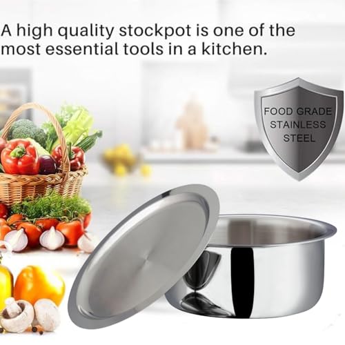 Vinod Platinum Triply Stainless Steel Tope with Lid - 1 Litre, 14 cm | Boiling Tope for Kitchen | Multipurpose Steel | Induction & Gas Base | 5... - Image 4