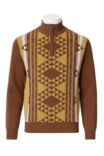 STACY ADAMS Men’s Sweater Geo Pyramidal Jacquard Design4