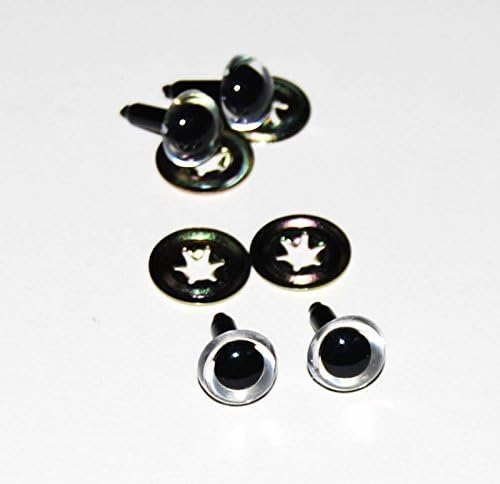 Pack of 2 Pairs - Transparent N. Green Crystal Eyes with Metal Backs - 24mm - Safety Eyes for Soft Toys or Teddy Bears