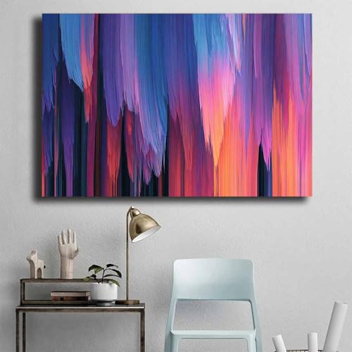 Tableau abstrait moderne coloré 20x30cm encadré pour mur