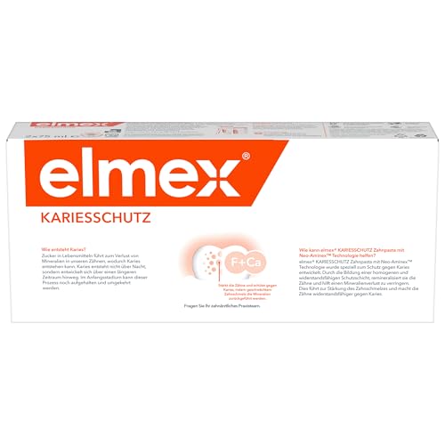 elmex Zahnpasta Kariesschutz 2x75ml – medizinische Zahnreinigung für hochwirksamen Kariesschutz – bietet zweifach aktives Kalzium-Fluorid Schutzschild für widerstandsfähige Zähne – Bild 5