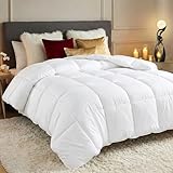 Utopia Bedding Comforters King Size, All Season Duvet Insert, Down Alternative Box Stitched Bed Comforter with Corner Tabs, Machine Washable (White)