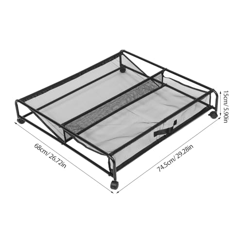 Organizador de zapatos bajo cama de hierro con ruedas contenedor de malla 3