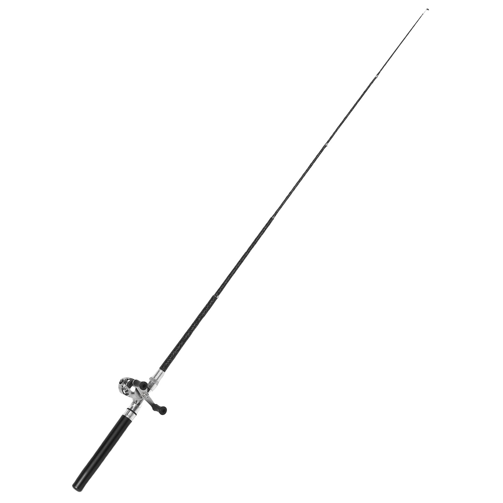 Przenośny Kieszonkowy Teleskopowy od 21 Cm do 95 Cm Mini Pen Fishing Combos i Kołki, Kieszeni na Rybak z Kołowrotkiem, do Połowy Lodowej River Lake i Tak Dalej (BLACK)
