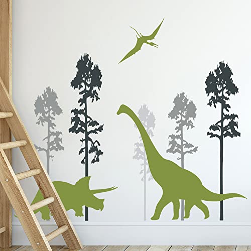 Vinilos Decorativos Dinosaurio Verde 2 Hojas 30x90 cm miniatura 4