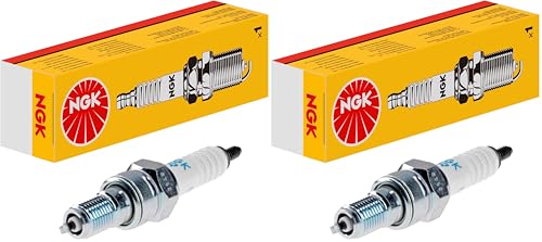 NGK CR8EH-9 Spark Plug - white/silver (Pack of 2)