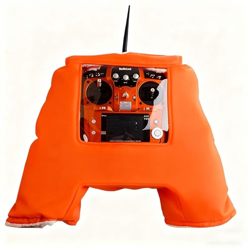 Garayma RC Transmitter Warm Hand Gloves Drone Controller Winter Windproof Warm Glove Cover for Outdoor Flying FPV Remote Control RC Transmitter Foldable Warm Glove (Orange)