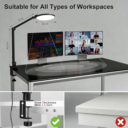 NS LED Desk Lamp 2 Pack, LED Desk Light for Home Office & Video Calls, Adjustable 3000K-6500K Office Lamp with Remote Control, Timer, Memory, CRI95+, Dimmable Desktop Lamp - image 5