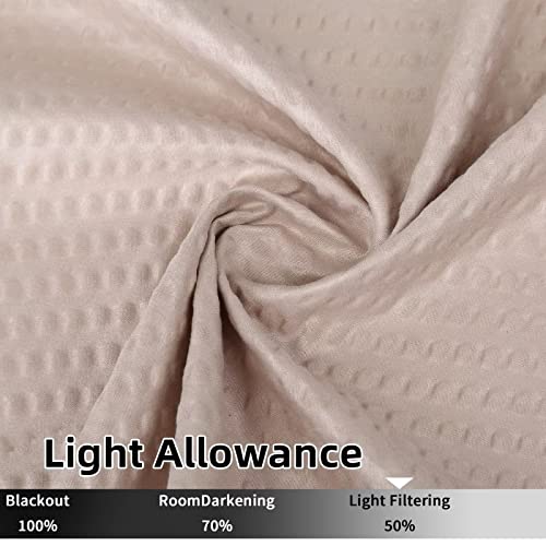 Glowsol Window Valance Water Proof Curtains For Kitchen Solid Color Valance Embossed Dot Pattern Rod Pocket ( Taupe, 60" W×15" L ) #TOP7