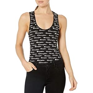 Champion-Womens-Authentic-Body-Suit Champion Women's Authentic Body Suit, Scales of Scripts/Black, Small