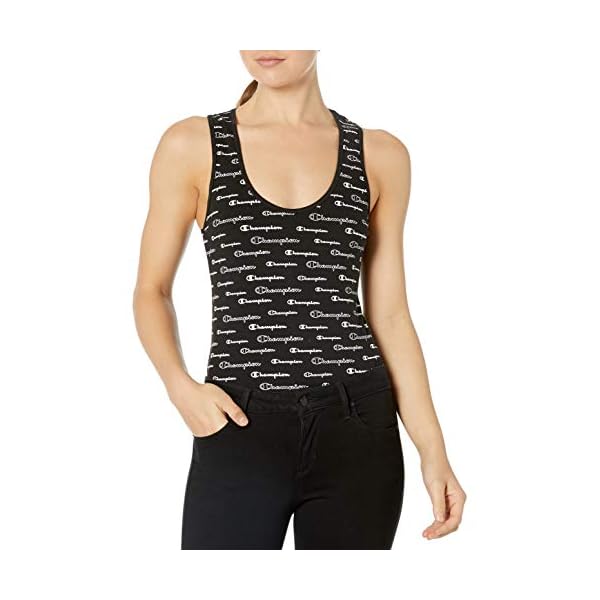Champion Women's Authentic Body Suit, Scales of Scripts/Black, Small