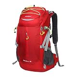 Locallion 40L Rucksack Wandern Bergrucksack Daypack Rucksack Outdoor Sport Wandern Trekking Bergsteigen Camping Reisen Herren Damen Leicht, wasserabweisend Anti-Kratzen Nylon, red3-3