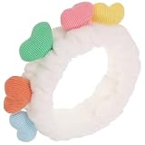 FRCOLOR Diadema de maquillaje para lavar la cara Sweet Hearts Spa Diademas para mujer banda elástica de vellón coral diadema cosmética para la ducha cuidado de la piel lavado