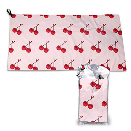 Toalla de Playa Grande de Microfibra de Verano 80X160Cm,Anti-Arena,Fuerte Absorción de Aguat Súper Blando Y Secado Rápido,para Deportes,Viajes,Natación,Playa,Yoga O Baño,Cereza Cover