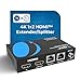 OREI 1×2 HDMI Extender Splitter Over Ethernet – 4K@60Hz 4:4:4 HDCP 2.2 – Single HDMI CAT6/7 Cable up to 230 ft – EDID Management, IR Control, Loop-Out & Low Latency