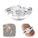 LARDROK Exquisite Round Cut White Fire Opal Stone Flower Women Opal Rings Diamond Jewelry Birthday Proposal Gift Bridal Engagement Party Band Rings Size 6-10