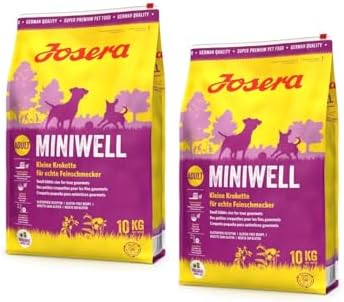 JOSERA Miniwell Hondenvoer voor kleine rassen, 1 x 10 kg, extra verdraagbaar recept met gevogelte, super premium droogvoer voor volwassen honden, 1 stuk verpakt