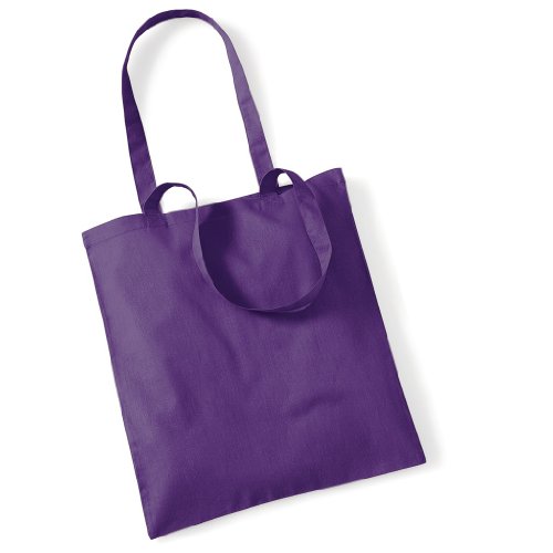 Westford Mill 100% Cotton Bag for Life (W101S) - Ladies Shopping Reusable Bag - Purple