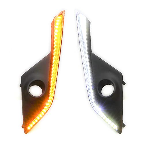 Dreamseek LED DRL Light for Mazda CX-3 CX3 2016-2021 Daytime Running Driving Fog Lamp Bezel with Turn Signal