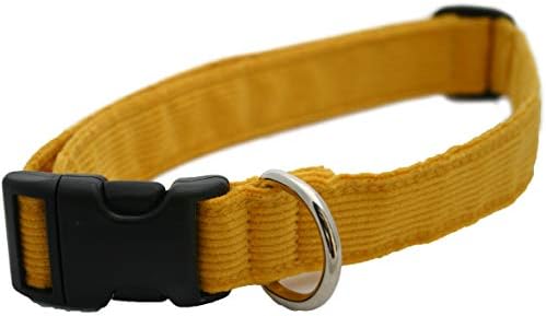 Hemp Corduroy Dog Collar - No Pattern (3/4" Medium, Marigold)