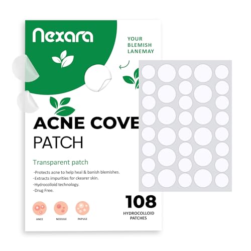 Pimple Patches for Face (108 Count 2 Sizes) - Invisible Hydrocolloid Clears Acne, Zits, Blemishes for Clear, Cute Skin. Korean Spot Treatment Sticker Dots Infused with Fast Acting Salicylic Acid