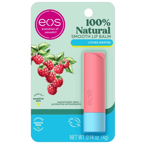 Eos Super Soft Shea Lip Balm Stick - Lychee Martini | Deeply Hydrates | Seals In Moisture | Sustainably-Sourced Ingredients | 0.14 Oz #TOP4