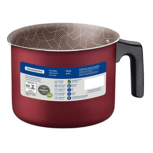 ترامونتينا غلاية الومنيوم متعددة الاغراض 16 سم 2.7 لتر من باريس مع طلاء ستارفلون احمر ماكس خال من حمض بيرفلورو الاوكتانويك غير لاصق