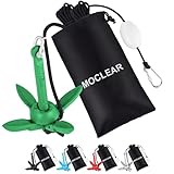 Moclear Kayak Anchor Kit, 1.5 lb Compact Folding Grapnel Anchor for Kayaks, Canoes, SUPs, Jet Skis, Small Boats - Lightweight Portable Marine Boat Anchor with Rust-Resistant Design (Green)