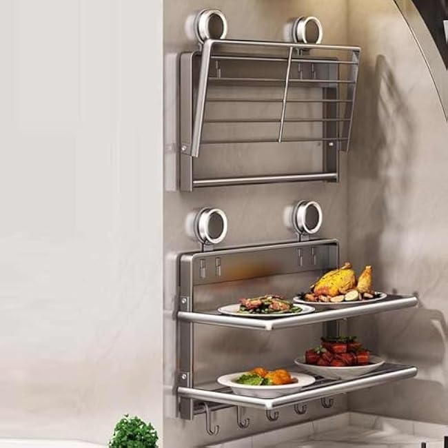 2 Tier Kitchen Shelf Tray,Food Preparation Rack,Multi Layer Food Tray, Side Dish Stacking Storage,Used For Catering Dipping Ingredients(62X39X14cm)