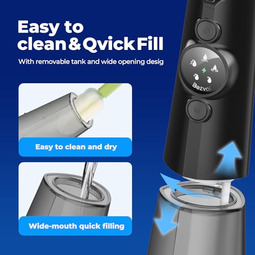 Image of Cordless Water Flosser for Braces, LED Display 5 Modes, 300ML Tank, 6 Tips | 40-Day Battery Life, USB-C Rechargeable, IPX7 Waterproof, Dental Teeth Pick for Sensitive Gums, Orthodontic, Teeth Cleaning