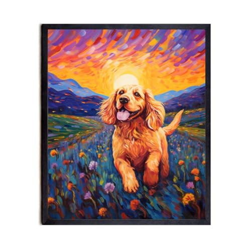 Poster cocker spaniel Van Gogh Bestbuddy Pet AP225 pour remplacer une décoration murale fade 28x35