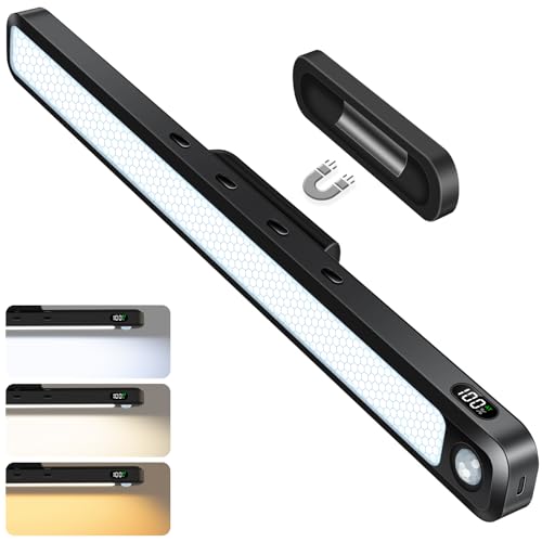 Ferswe 3W Motion Sensor Magnetic Light Bar,Eye-Friendly Rechargeable Closet Lights with Battery...